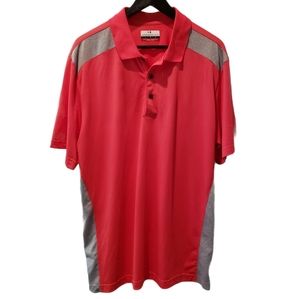 Grand Slam Pink Gray Golf Polo Shirt Sz Large Short Sleeve Athletic Performance